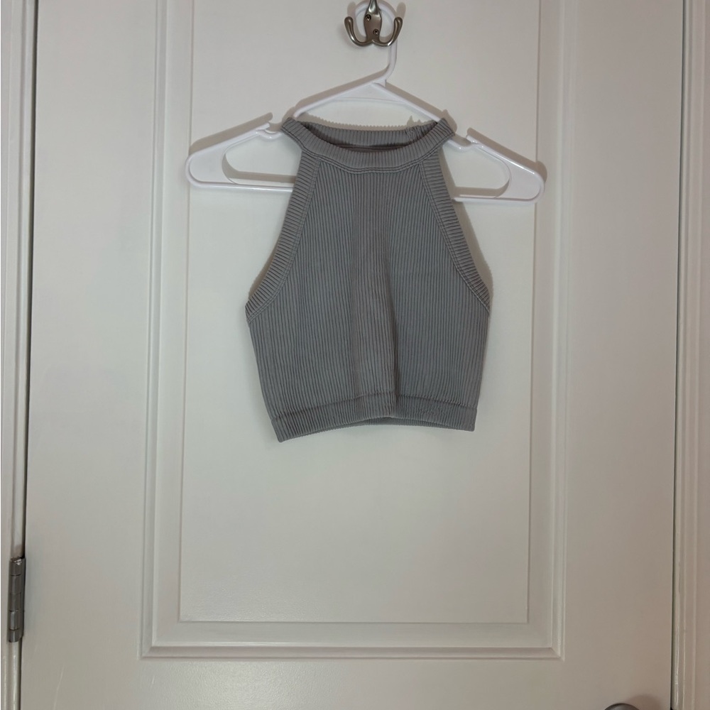 Aerie Gray Ribbed Tank Top
